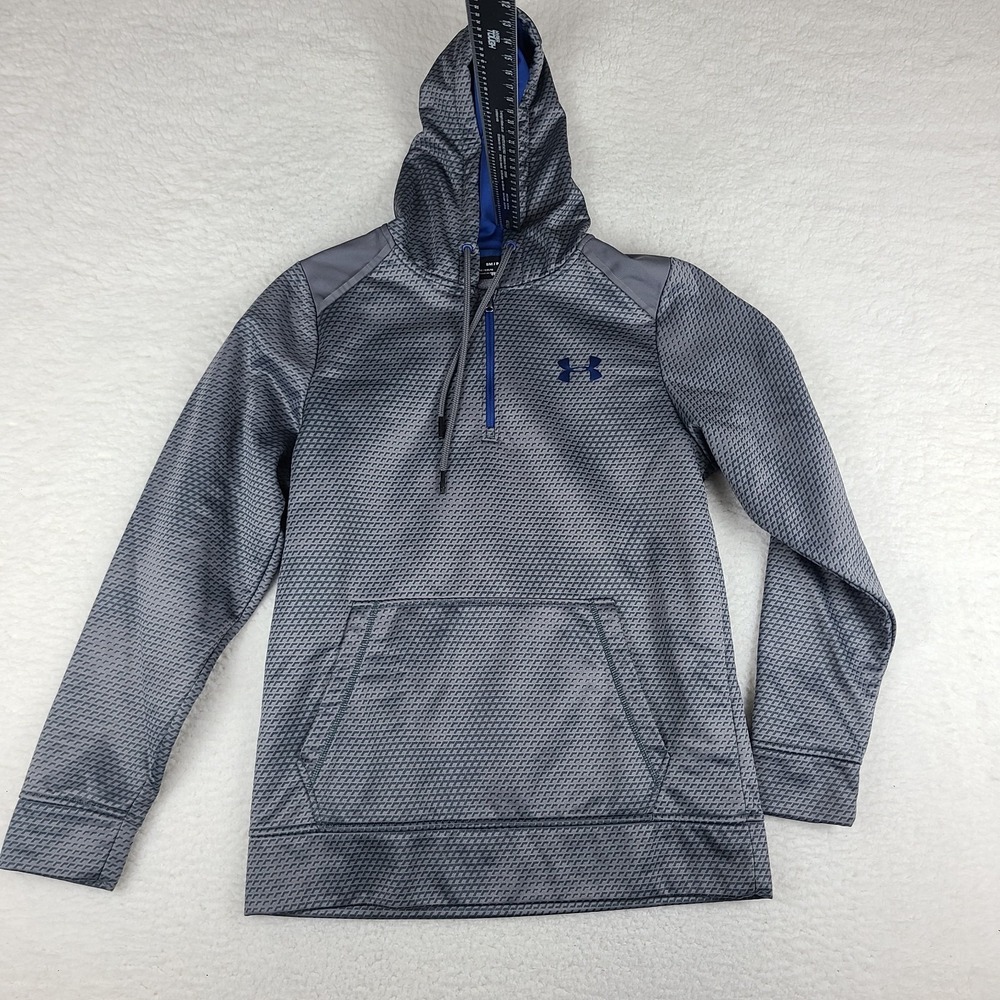 Under Armour Hoodie Mens Small Dark Gray Loose Coldgear 1/4 Zip Activewear